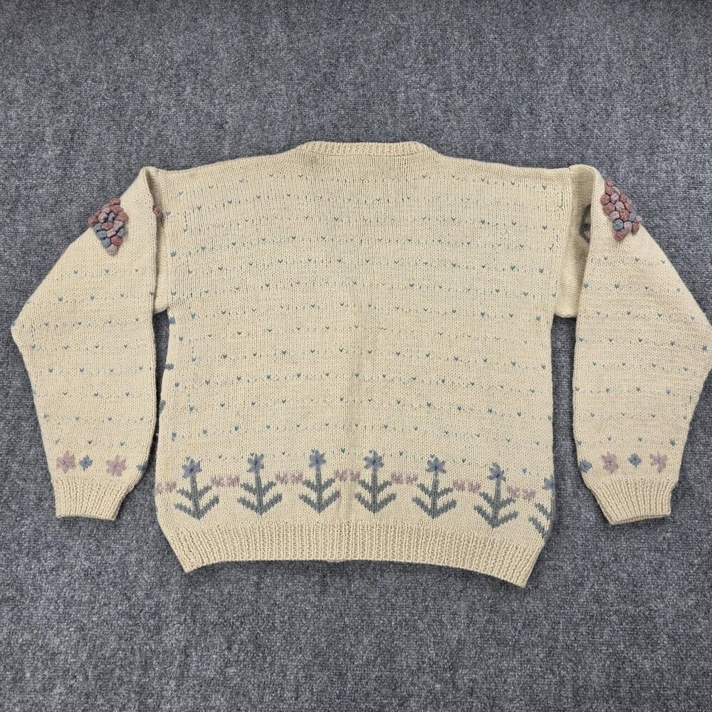Allen Solly Cardigan Womens Medium Cottagecore Knit Scenic Grapes Floral Grandma - Picture 3 of 16